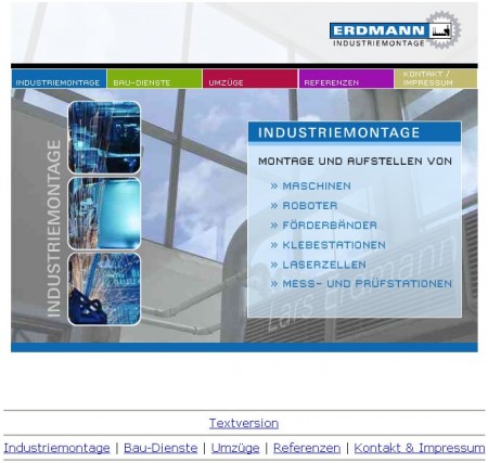 Erdmann Industriemontage Homepage